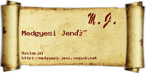 Medgyesi Jenő névjegykártya